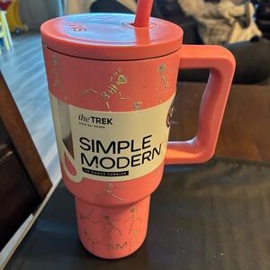 Simple Modern Pink Tumbler with Straw